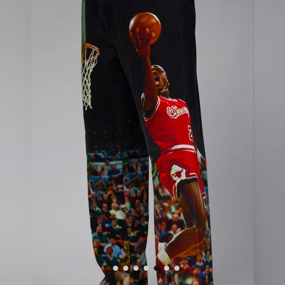 Nike Air Jordan Printed Twill Black Pants Jumpman HF0045-010 Men's US 36 - Picture 8 of 13